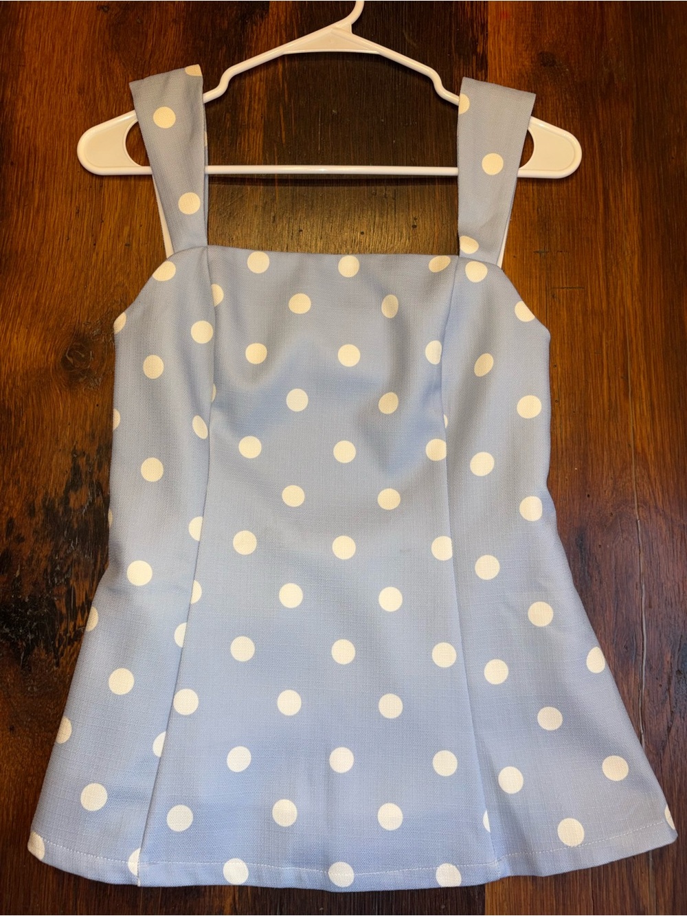 Light Blue Polka Dot Sleeveless Top